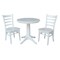 International Concepts Round 30 in Round Top Pedestal Table, with 2 Emily Chairs, White, 30 in W, 30 in L, 29.9 in H, Wood K08-30RT-27B-C617-2 - alternate 1